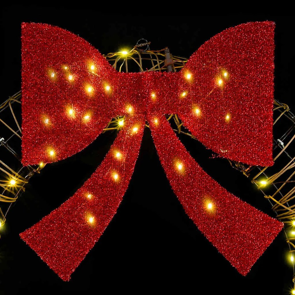 Koszorú 80 LED-del Meleg fehér 90 cm Rattan