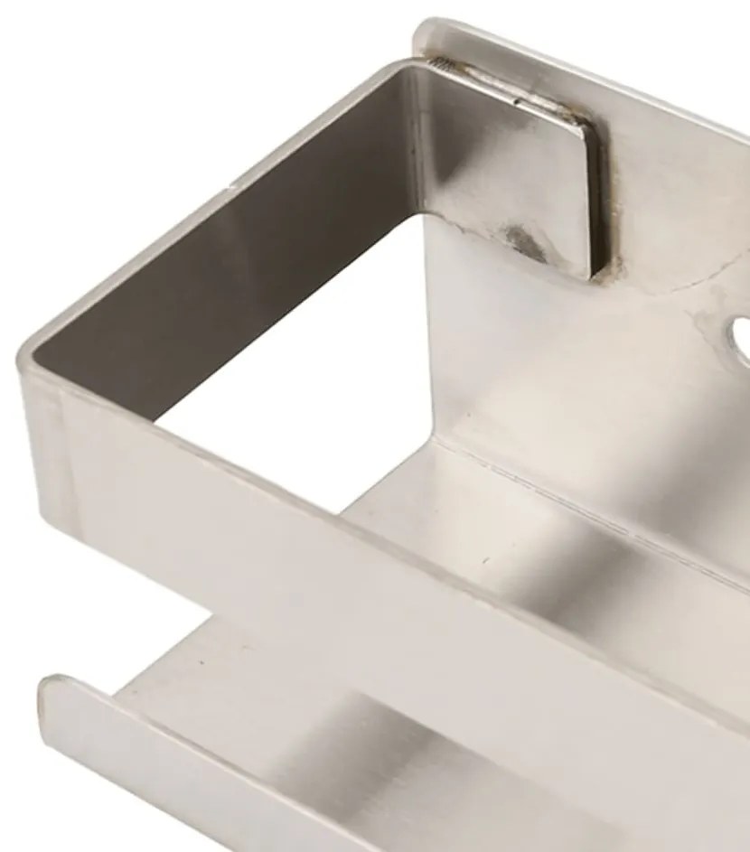 szálcsiszolt 304 rozsdamentes acél zuhanypolc 23x6,5x6 cm