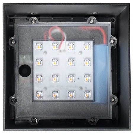 Kültéri fali lámpa fekete, fényerő-szabályozóval és mozgásérzékelővel napelemes - Charlotte