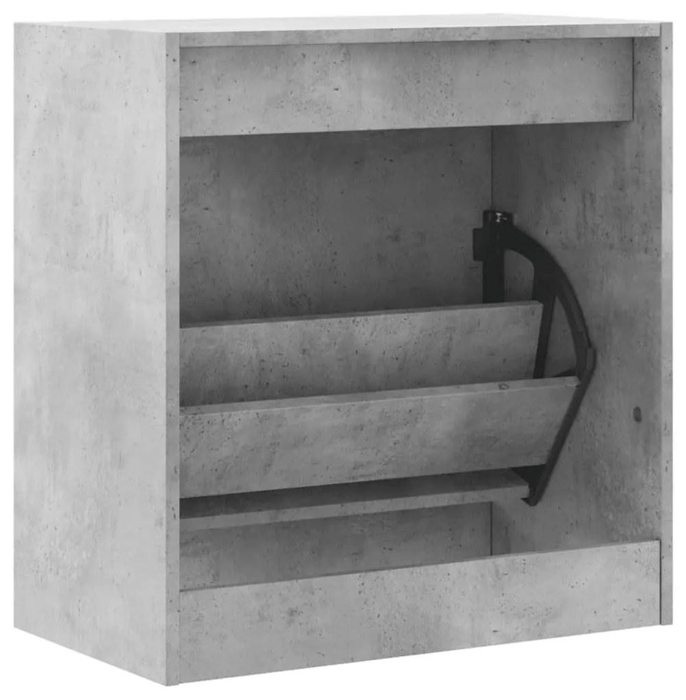betonszürke szerelt fa cipőszekrény 60 x 34 x 63,5 cm