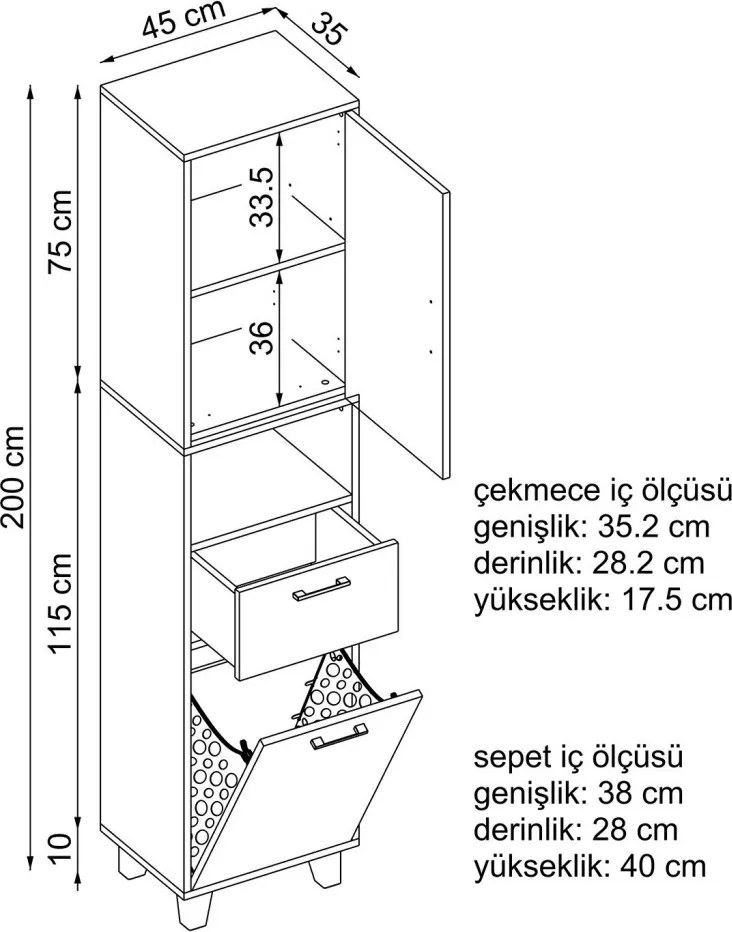 Konyhaszekrény, 45 cm – TR283VLN1391