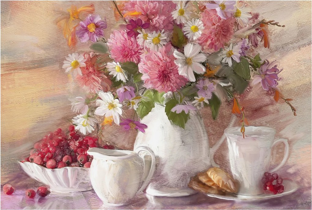 Flizelina fotótapéta Nappaliba és Hálószobába Mezei virágok 104x70 Ragasztó