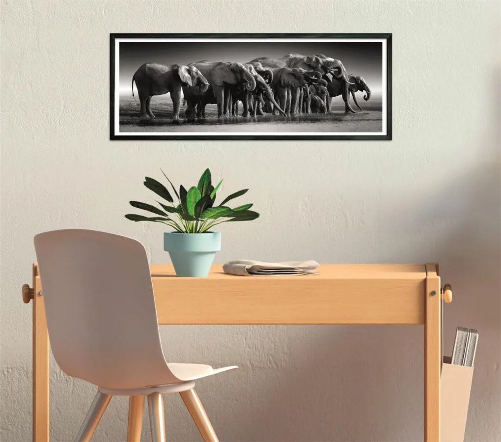 Elefánt Herd of Giants 1000 db-os panoráma puzzle Clementoni