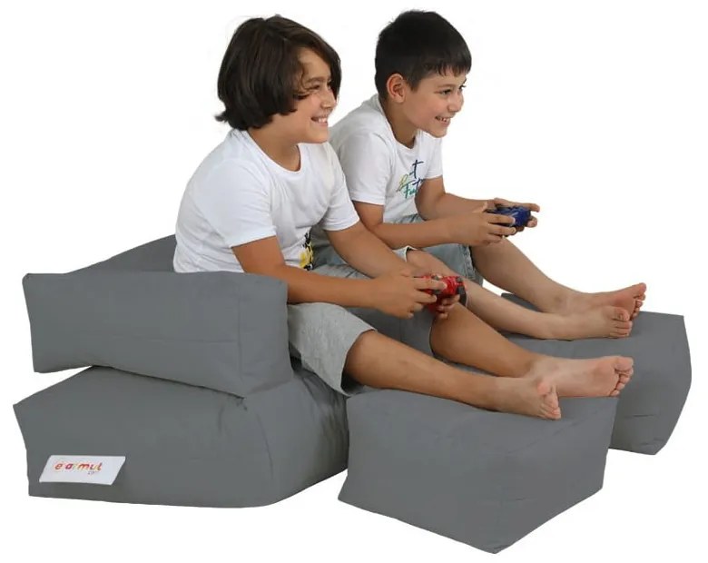 Szürke gyerek kanapé 100 cm Nier – Floriane Garden