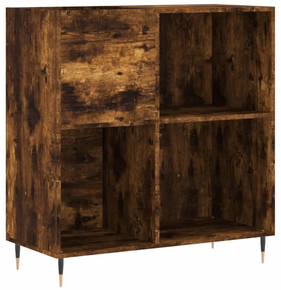 füstös tölgy színű szerelt fa hanglemezszekrény 84,5x38x89 cm