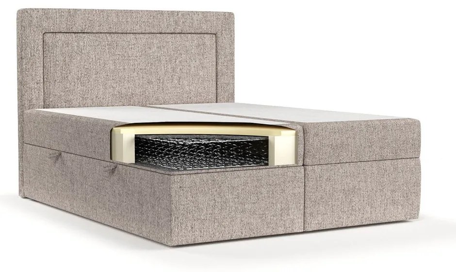 Világosbarna ágyneműtartós boxspring ágy 180x200 cm Imagine – Maison de Rêve