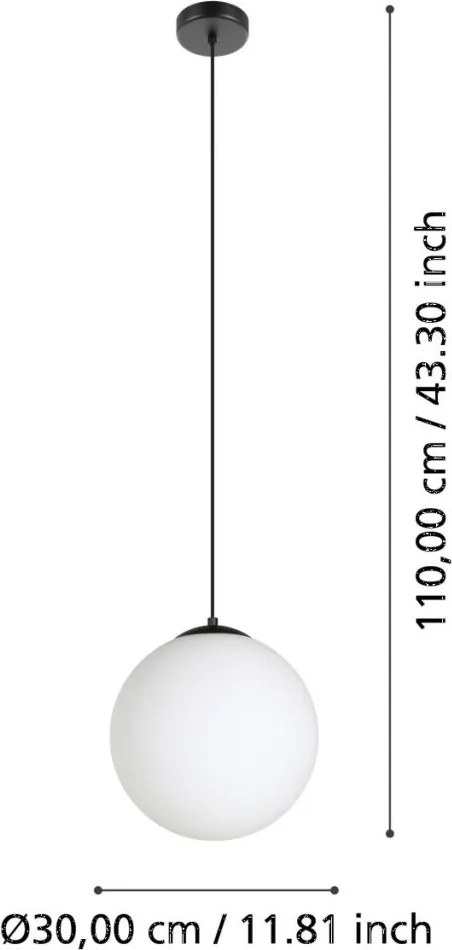 EGLO 900511 RONDO Egyágú Függesztett Lámpa Fém E27 IP20