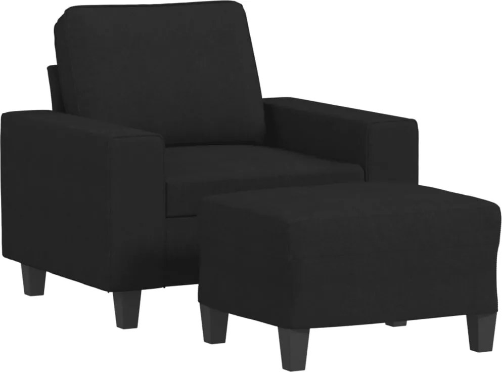 vidaXL fekete szövet kanapéfotel lábtartóval 60 cm