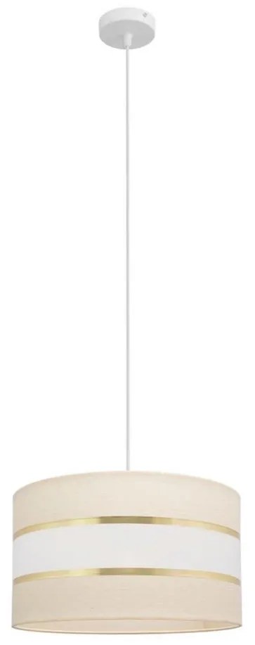 Csillár zsinóron HELEN 1xE27/15W/230V á. 35 cm krém/arany