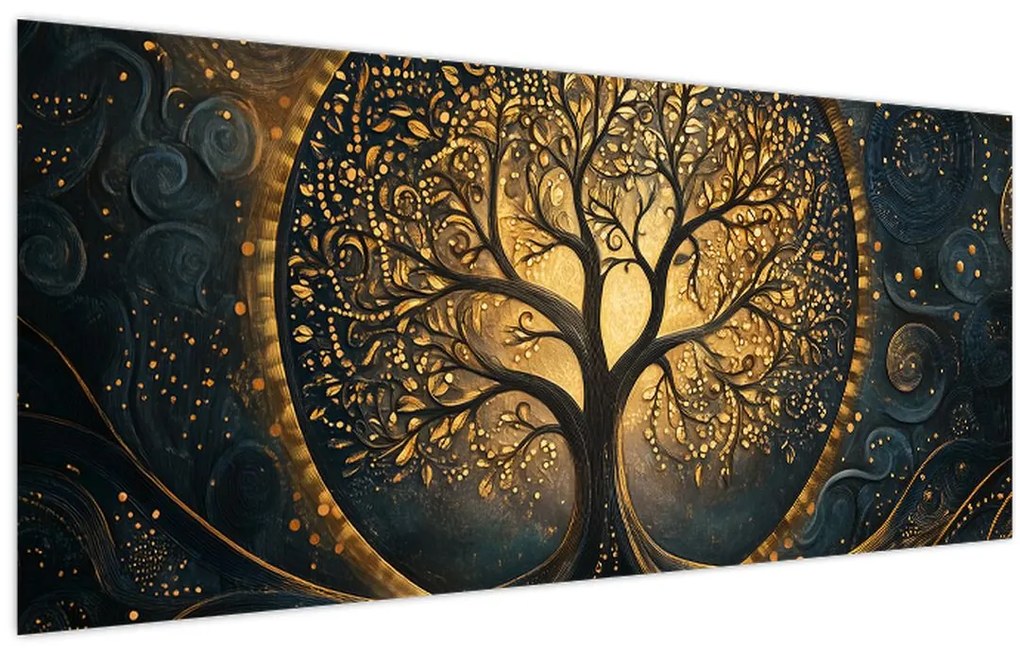 Kép – Arany aurájú fa (120x50 cm)