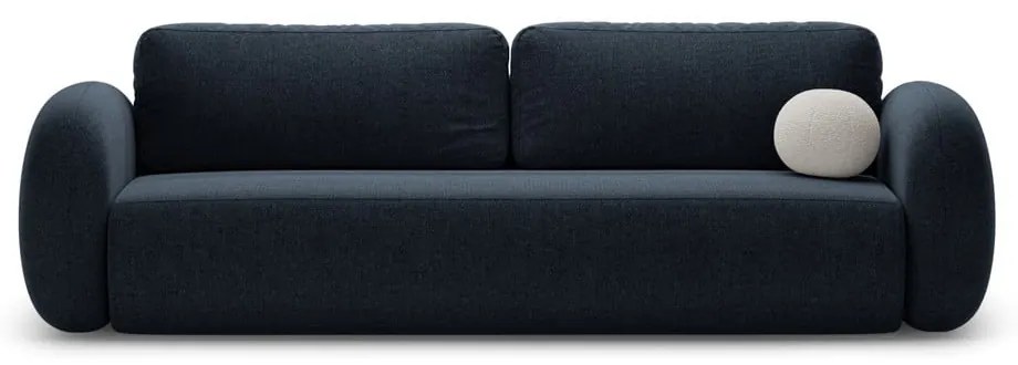 Sötétkék zsenília kinyitható-tárolóhelyes kanapé 262 cm Tonale – Cosmopolitan Design