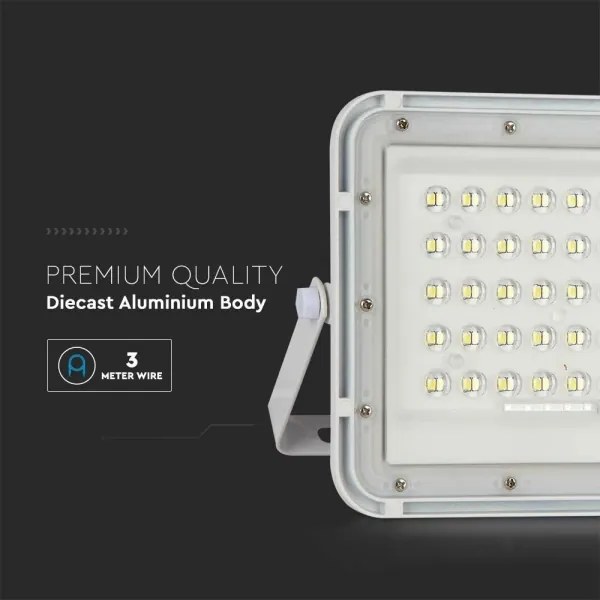 LED Kültéri napelemes reflektor LED/10W/3,2V IP65 6400K fehér + távirányító