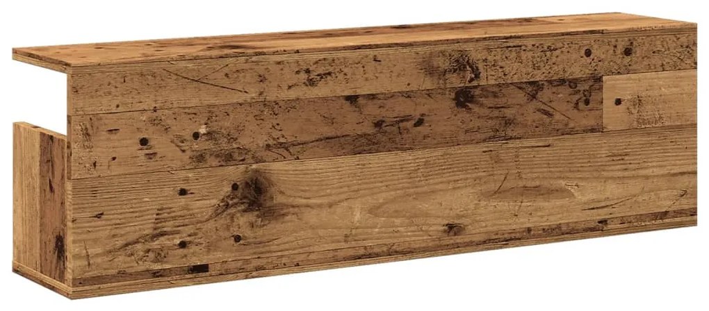 antik fa színű szerelt fa faliszekrény 100 x 20 x 30 cm
