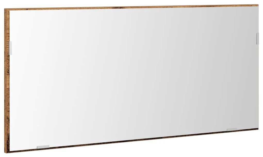 Fürdőszoba Tükörszekrény LED Fénnyel Régi Fa 80x37 cm