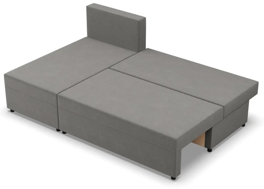 Nobu sarokkanapé, bársony, univerzális oldal, világosszürke