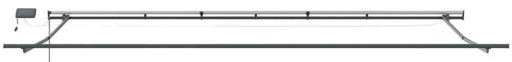Manuális Behúzható Napellenző LED világítással narancs és barna 600x300 cm