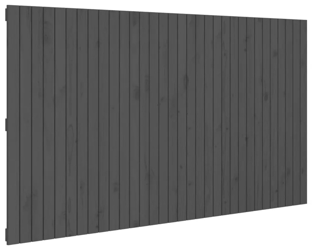 szürke tömör fenyőfa fali fejtámla 204x3x110 cm