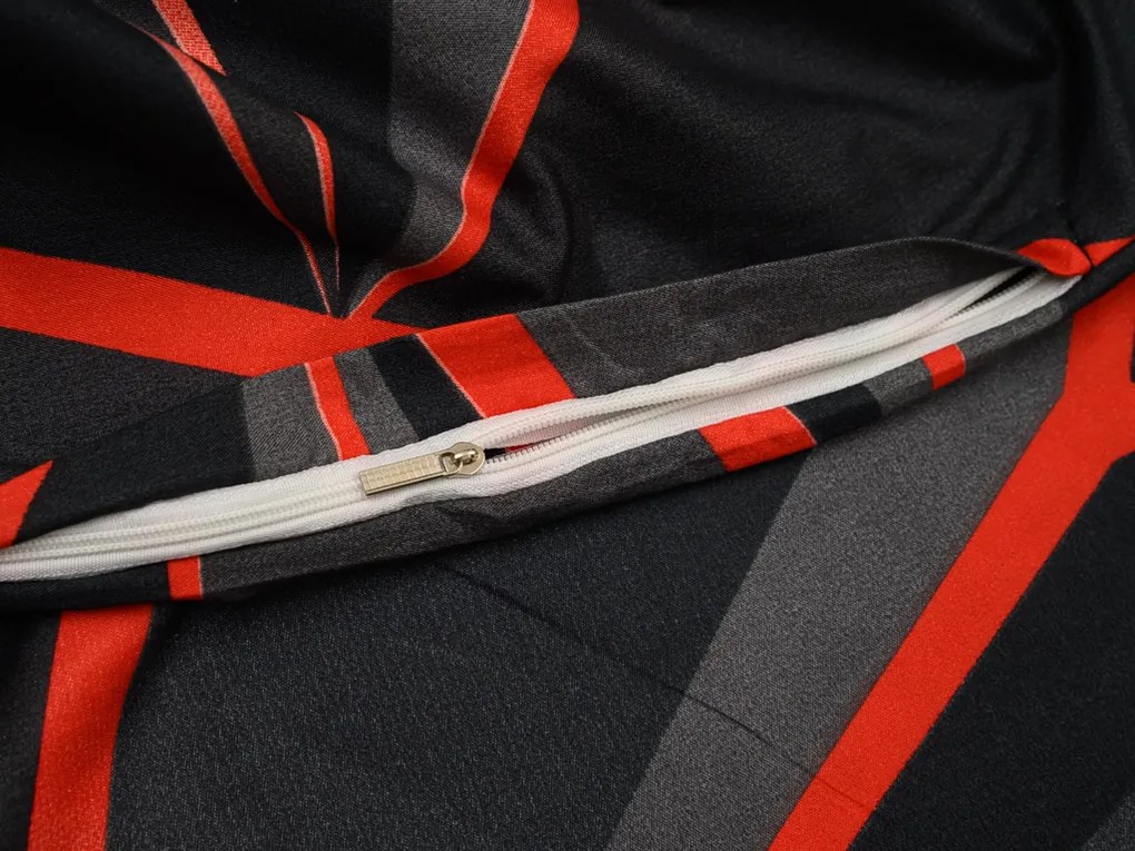 Pamut ágynemű PENELOPE PIROS fekete Ágyneműhuzat mérete: 70 x 90 cm | 140 x 200 cm