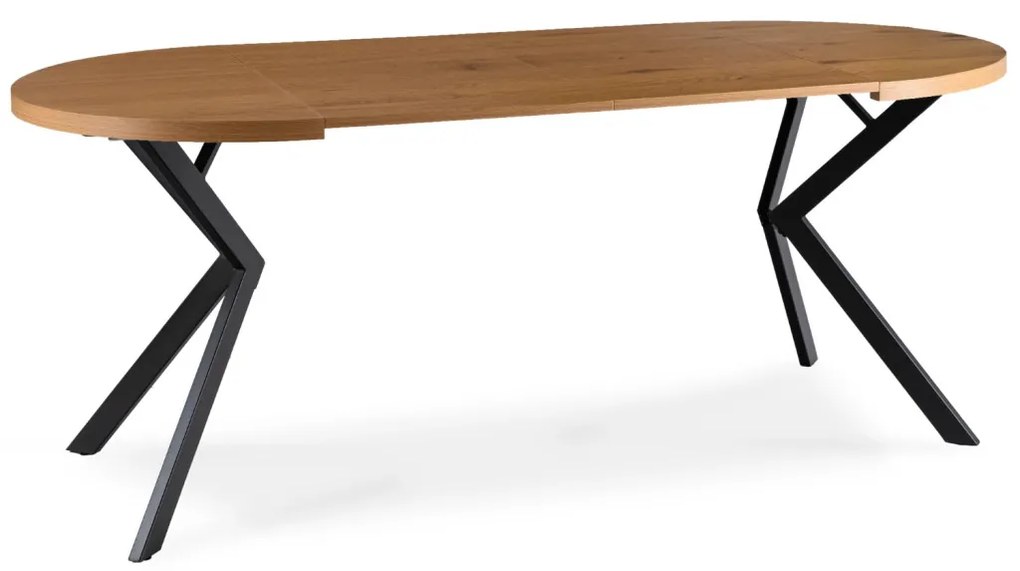 Bővíthető Étkezőasztal Arany Tölgy/Fekete Színben. LUGO 90-190 cm