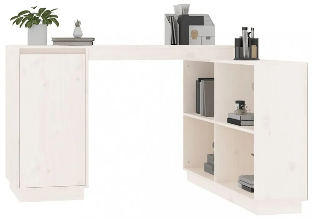 fehér tömör fenyőfa íróasztal 110x50x75 cm