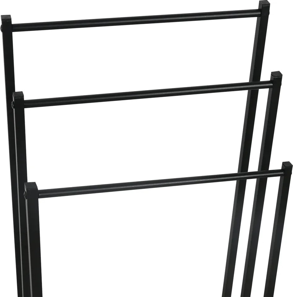 Törölközőtartó állvány, fekete, POLDO