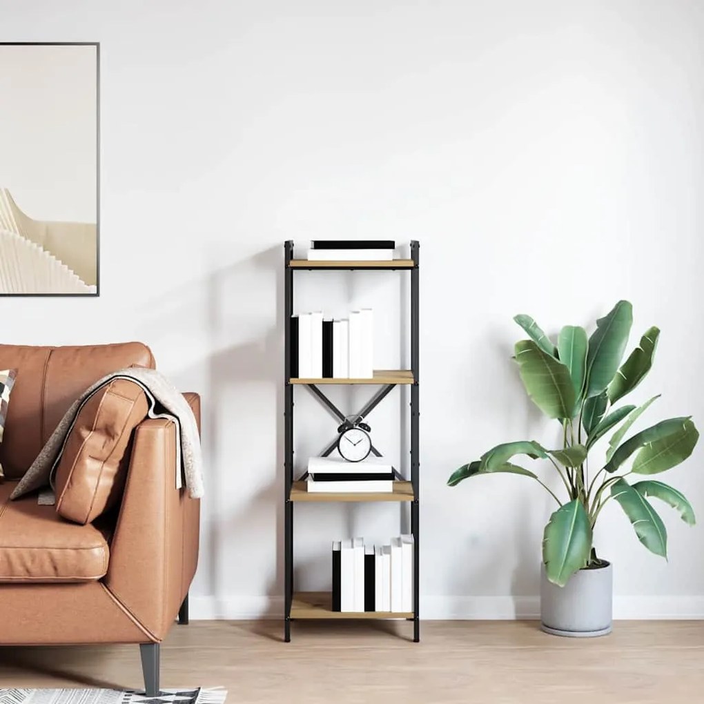 Könyvszekrény kézműves tölgy 40 x 30 x 118 cm Faanyag