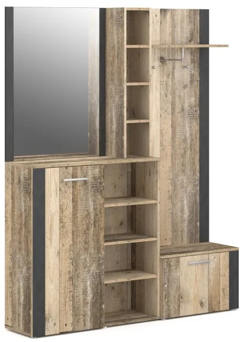 Előszolbabútor Világos Öregtölgy / Antracit Színben. Barry