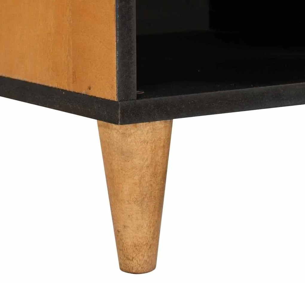 TV szekrény fiókkal Világosbarna 80 x 33 x 46 cm tömör mangófa