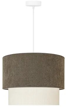 Duolla - Csillár zsinóron CORDUROY 1xE27/15W/230V átm. 40 cm barna/krémes