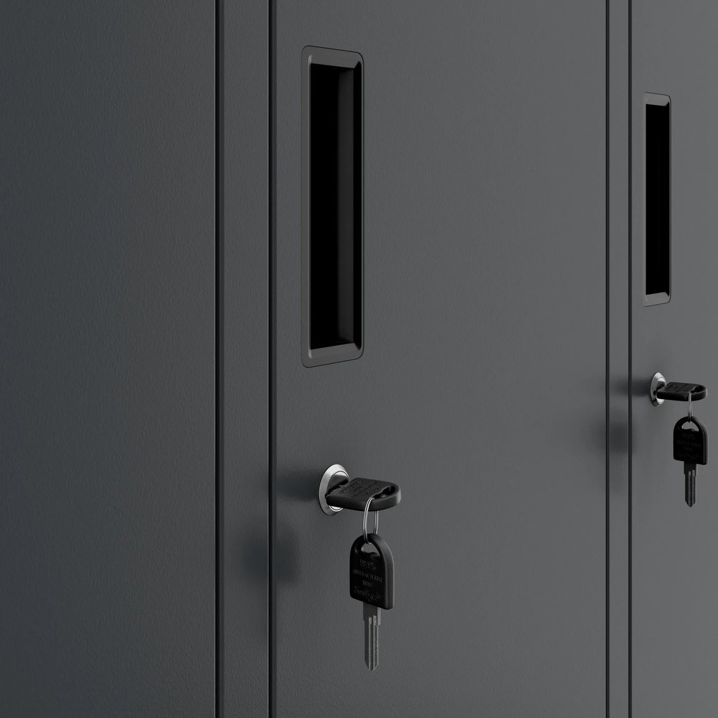 6 ajtós IGOR öltözőszekrény, 900 x 1850 x 450 mm, antracit