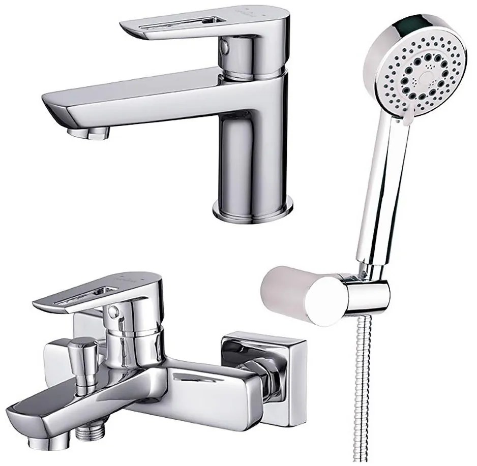 Cersanit S952-003 fürdőkád szett MILLE csapteleppel, fényes króm