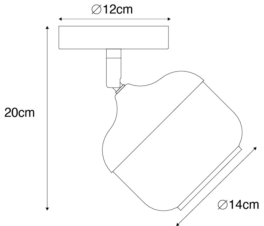 Design spotlámpa fekete arannyal és füstüveggel - Kyan
