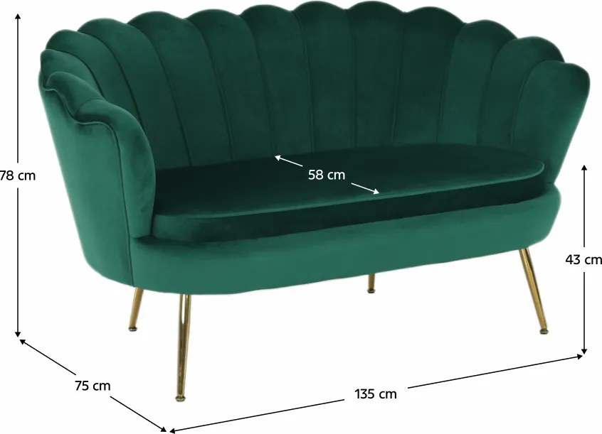 Pad Art-deco stílusban, smaragd Velvet anyag/gold króm-arany, NOBLIN