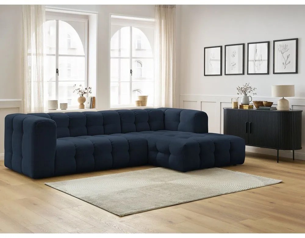 Sötétkék sarokkanapé (jobb oldali) Cloud – Bobochic Paris