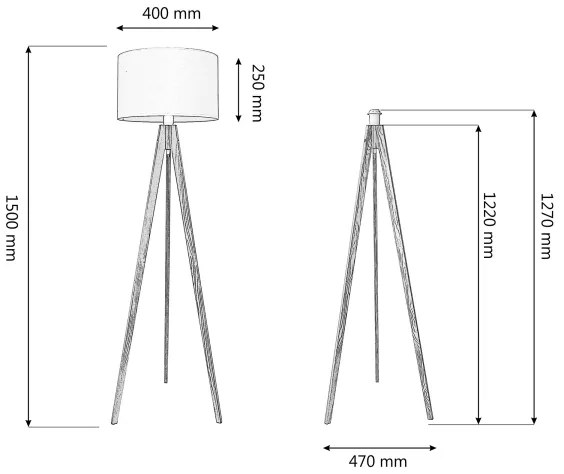 Állólámpa HELEN 1xE27/15W/230V krém/arany/tölgy