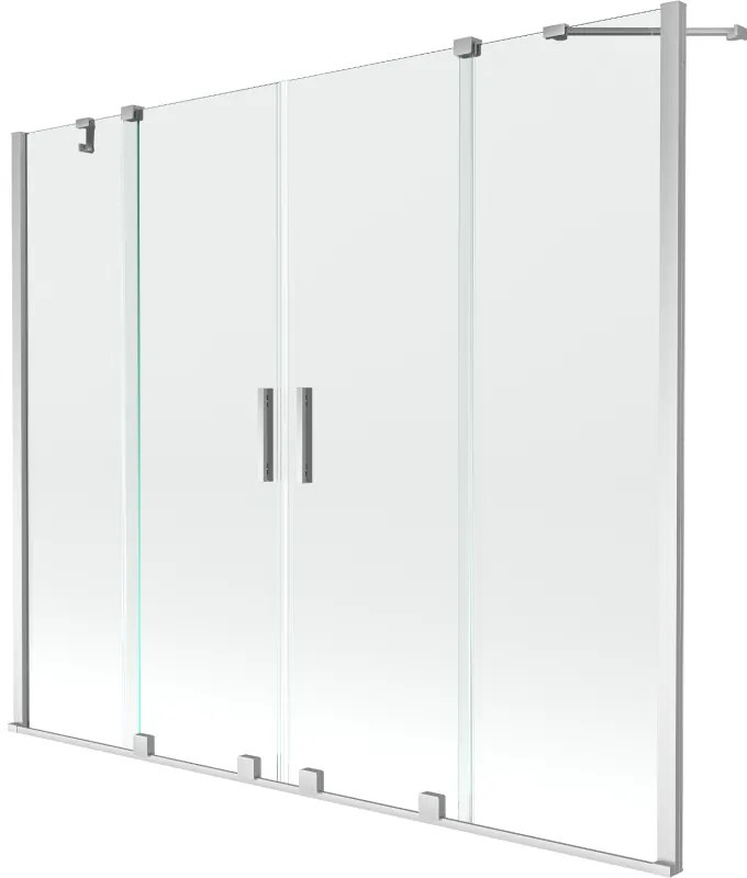 Mexen Velar Duo, 2 szárnyas eltolható kádparaván 200 x 150 cm, 8mm átlátszó üveg, króm profil, 896-200-000-02-01