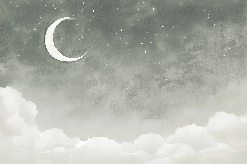 Fotótapéta Flizelina Gyerekek Éjszaka Ég Csillagok Hold Felhők 416x290 ragasztó