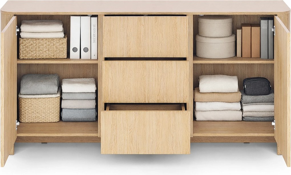 Sorrenti komód 168 cm fiókokkal – vicenza tölgy