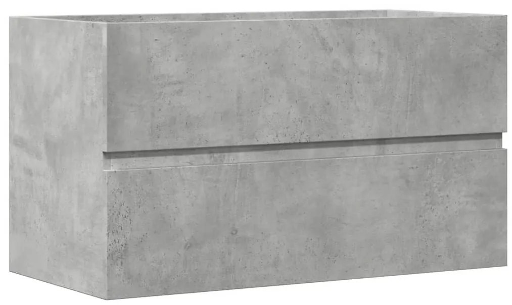 Betonszürke szerelt fa függő fürdőszobaszekrény 80x38,5x45 cm