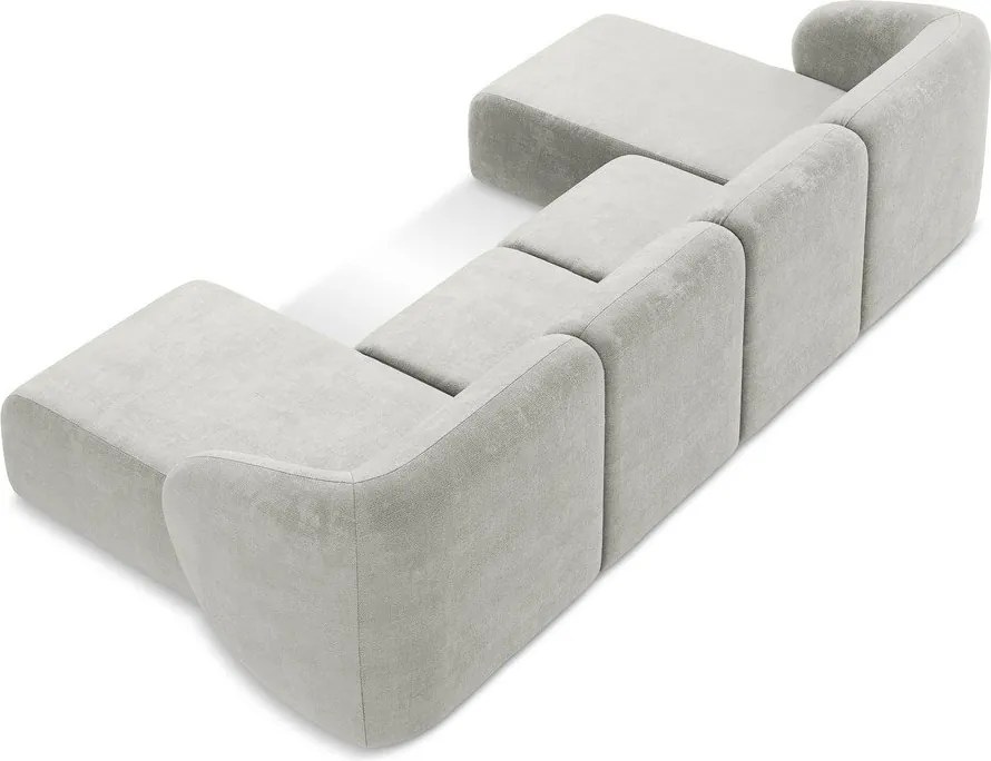 Világosszürke zsenília sarokkanapé (U alakú) Lani – Makamii