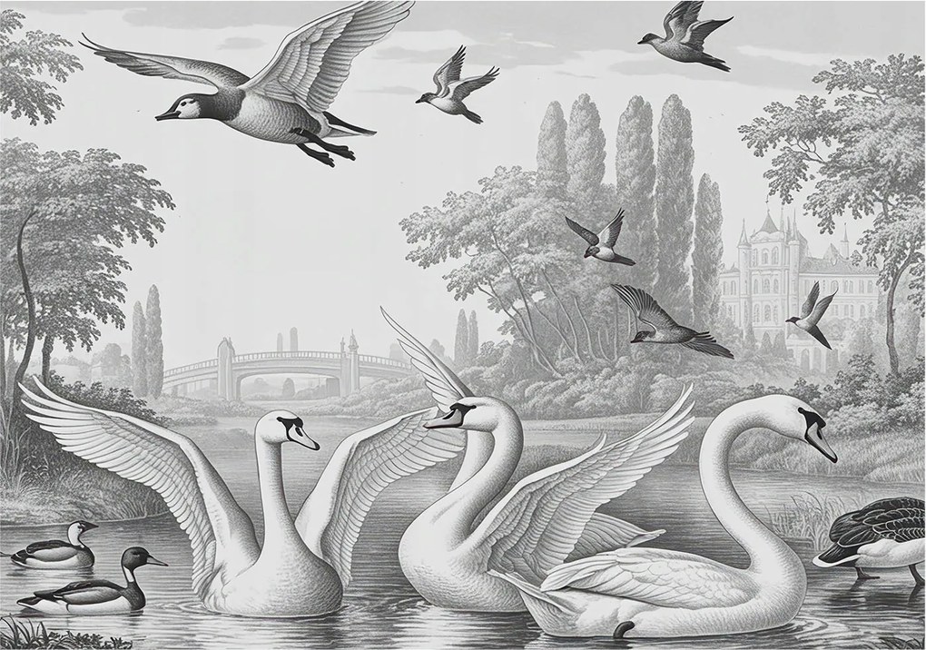 Divatos 3D Fali Tapéta Klasszikus táj 312x219 Ragasztóval