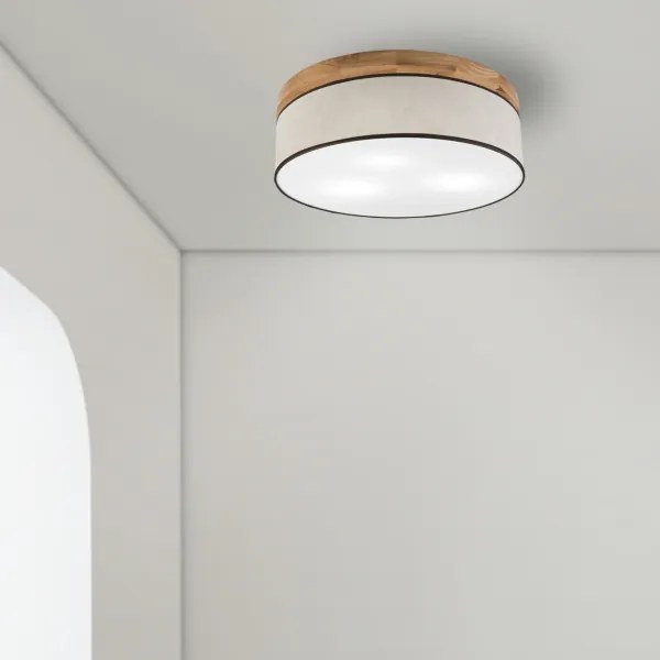 Brilagi - LED Mennyezeti lámpa BELLADONNA 3xE27/15W/230V átm. 50 cm krémes/tölgy