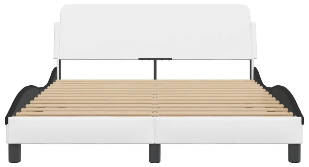 fehér és fekete műbőr ágykeret Dover 120 x 200 cm