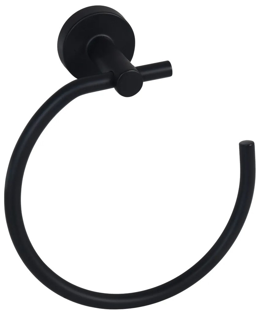 BISK Erga FOR YOU, törölközőgyűrű tartó, matt fekete, ERG-08260