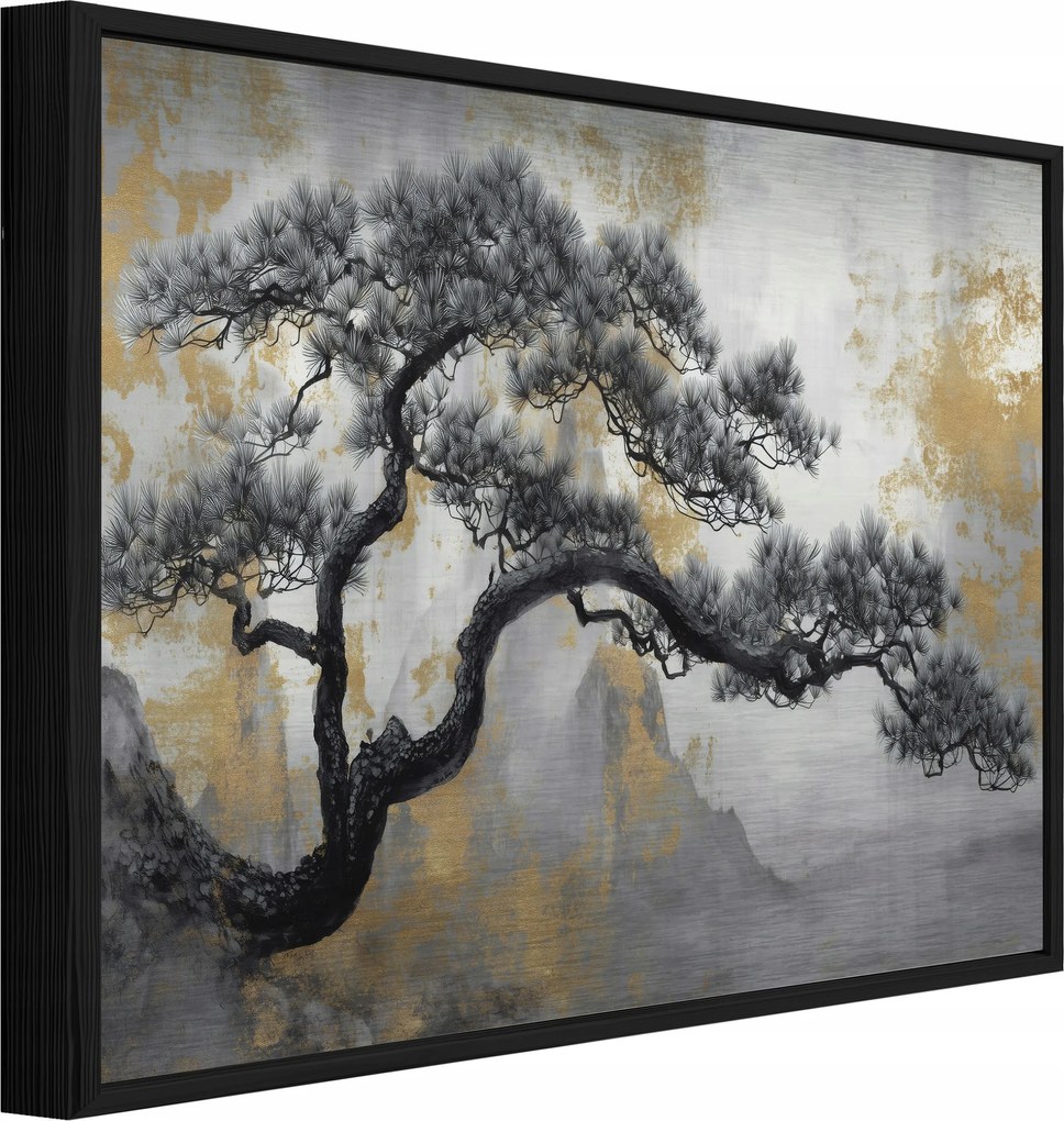 Fém Kép Fekete Keretben Fekete Fa A Konyha Fürdőszobájába 150x100