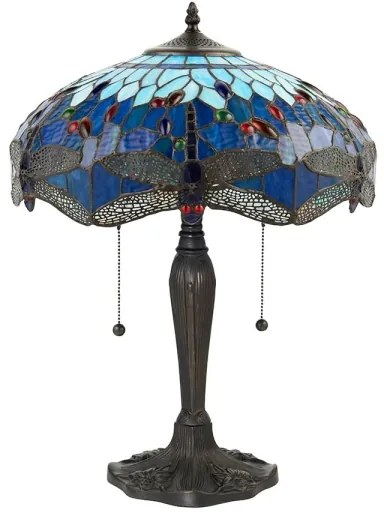 Endon 64089 - Tiffany DRAGONFLY asztali lámpa 2xE27/60W/230V átm. 41 cm