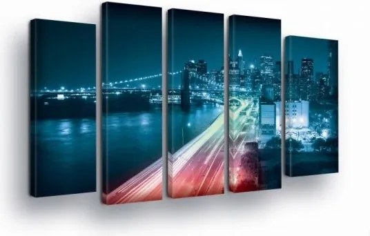 Vászonkép 150x100 Éjszakai metropolisz városi táj híd fény dinamika
