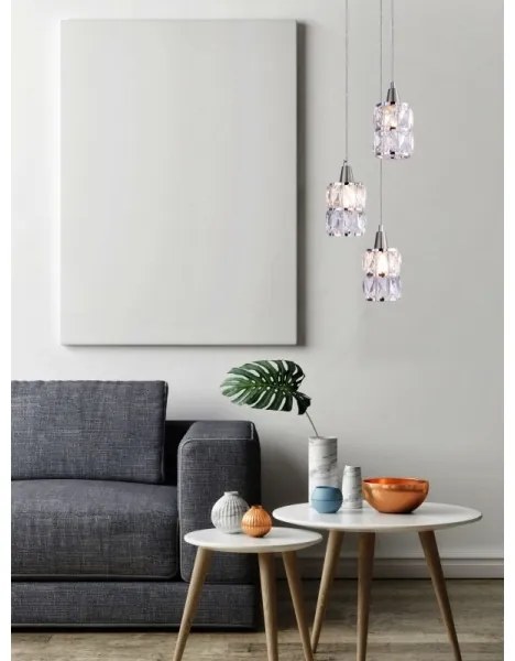 Globo 15760-3 - kristály csillár zsinóron WOLLI 3xE14/40W/230V