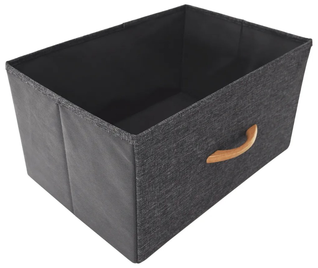 PALMERA szekrény szövet fiókokkal, fekete