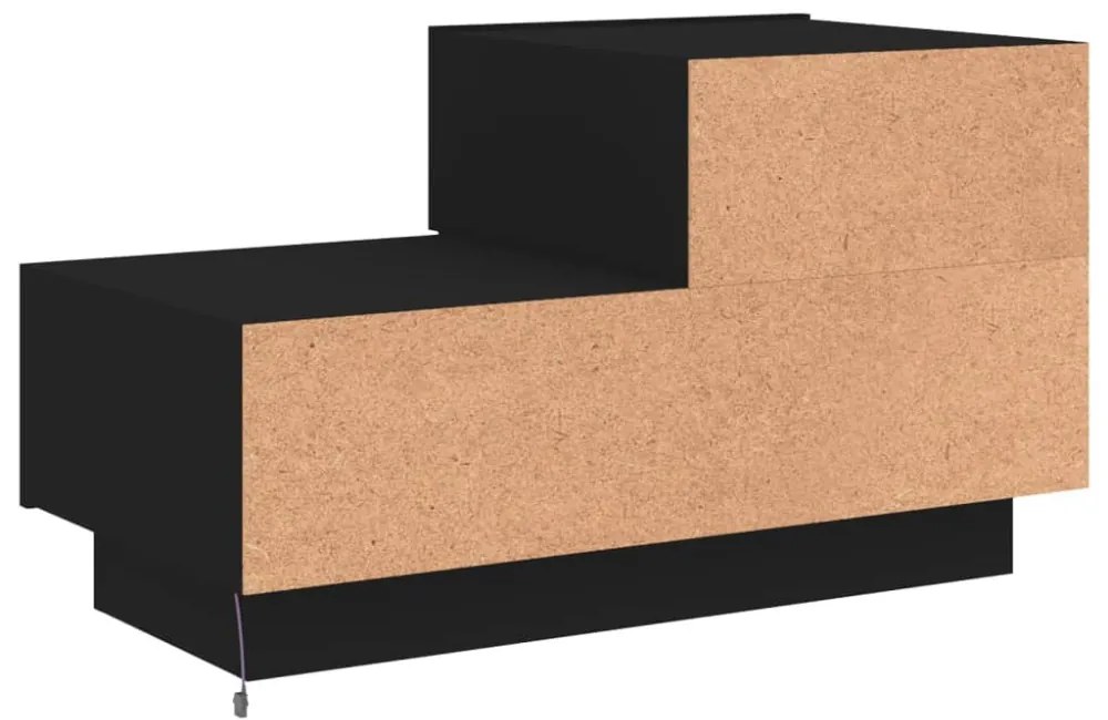 fekete éjjeliszekrény LED-világítással 70 x 36 x 40,5 cm